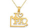 14K Yellow Gold Solid Pennsylvania State Charm Pendant Necklace with Chain