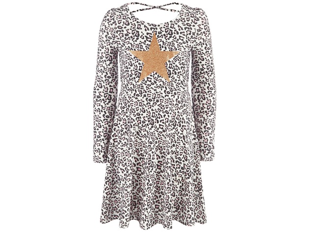Epic Threads Big Girls Snow Leopard Heart Dress White Size Large
