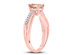 3/4 Carat (ctw) Lab Created Morganite Ring in 10K Rose Gold with Accent Diamonds - 8