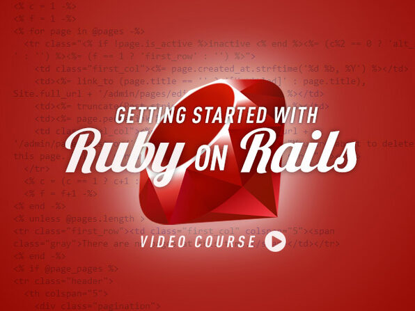 Getting Started With Ruby On Rails - Product Image