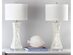 Safavieh Lighting Collection Set of 2 Shelley Concave Table Lamp, 30.5" - White (Like New, Damaged Retail Box)