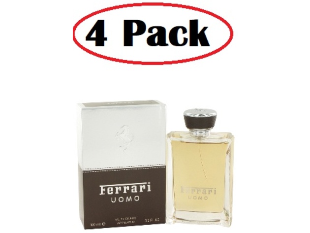 4 Pack of Ferrari Uomo by Ferrari Eau De Toilette Spray 3.3 oz