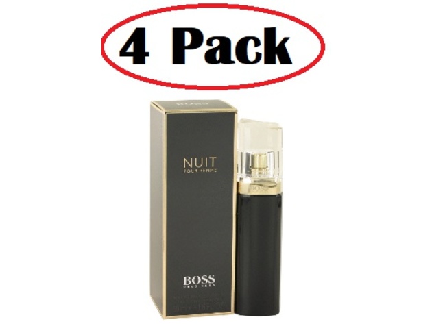 4 Pack of Boss Nuit by Hugo Boss Eau De Parfum Spray 1.6 oz