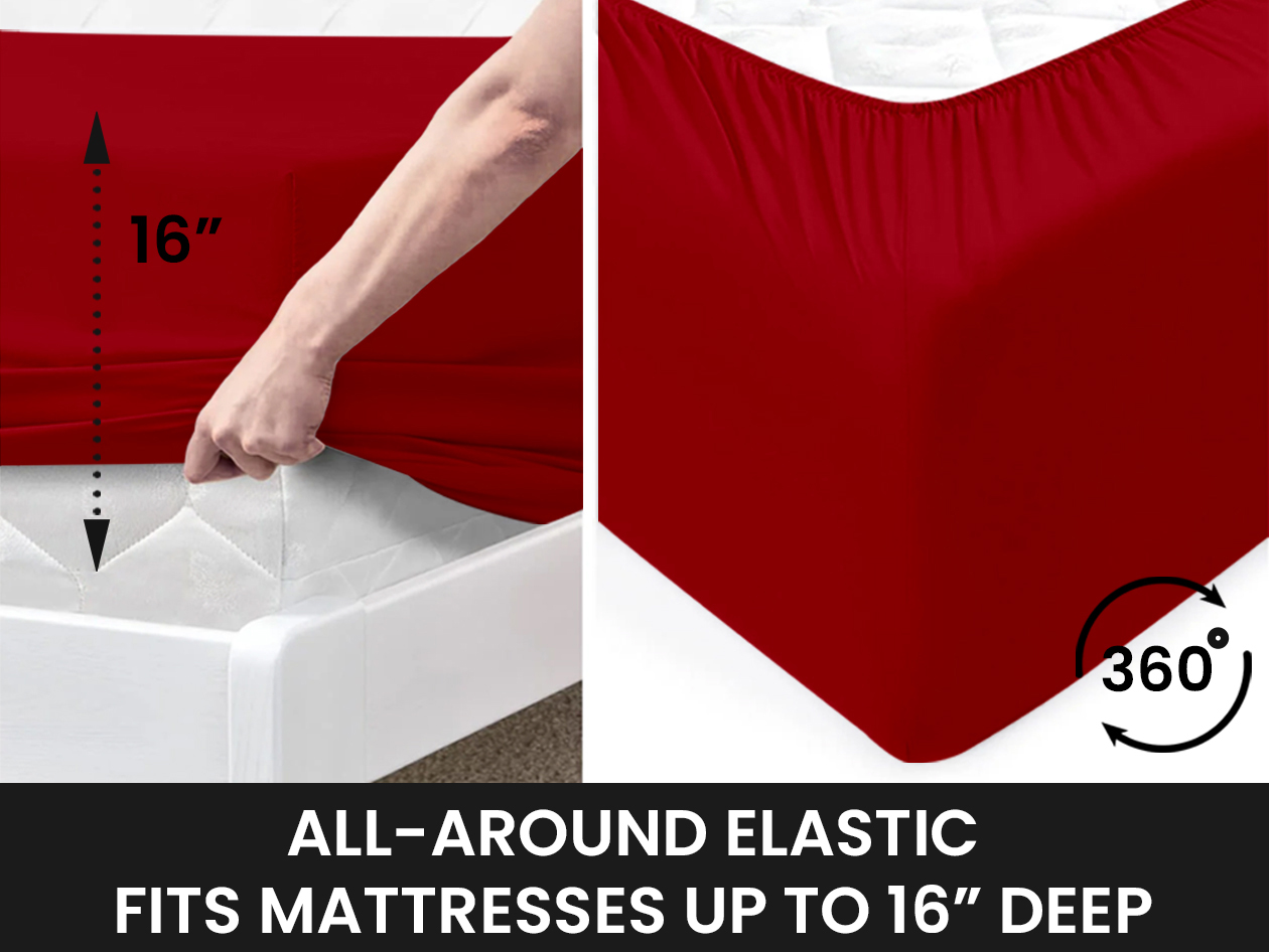 Super-Soft 1800 Series Bamboo Blend 3-Piece Sheet Set (Burgundy/Twin)