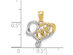 14K Yellow and White Gold LOVE Heart Pendant Necklace with Chain