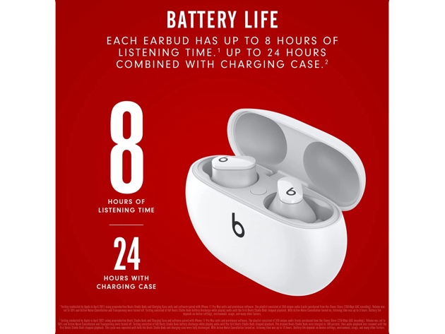 Beats Studio Buds Wireless Noise Cancelling Earbuds (White)