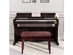Costway Solid Wood PU Leather Piano Bench Padded Double Duet Keyboard Seat Storage - Brown