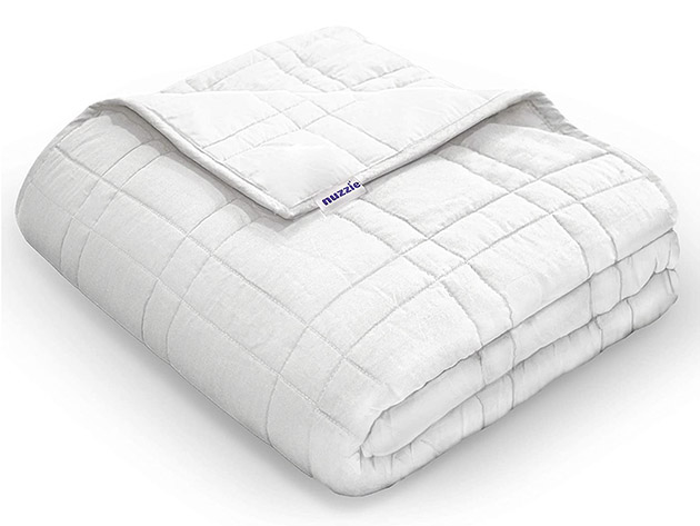 Nuzzie Classic Weighted Blanket (Artic White/8Lbs) | Popular Science Shop