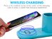 Aduro U-Light Desktop Lamp Organizer with Wireless Charging Stand (Blue)