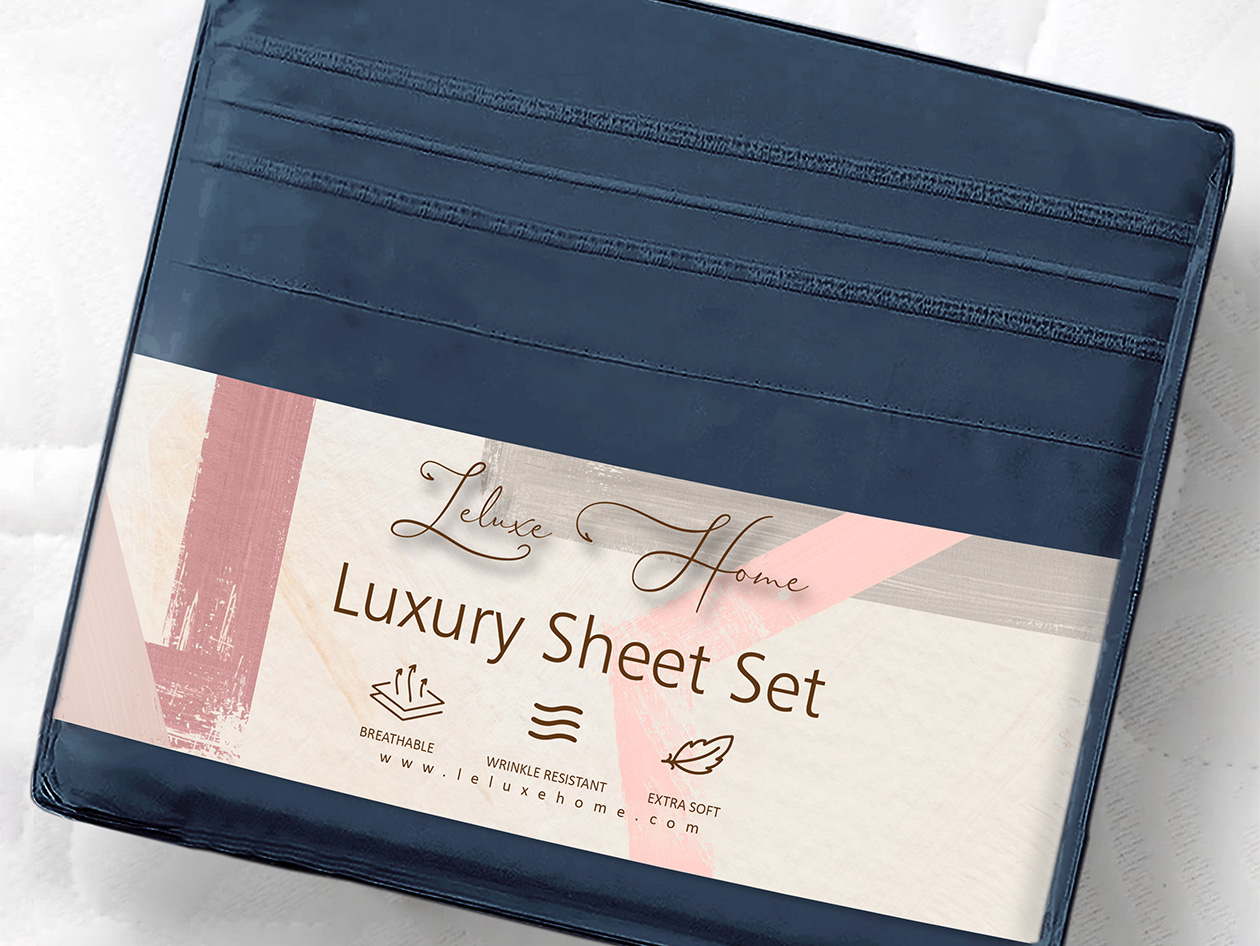 The Luxe 4-Piece Microfiber Bed Sheet Set (Navy/Queen)