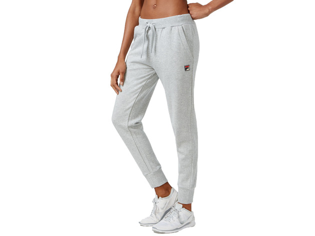 Fila Women's Frances Ribbed-Cuff Jogger Pants Grey Size Extra Large
