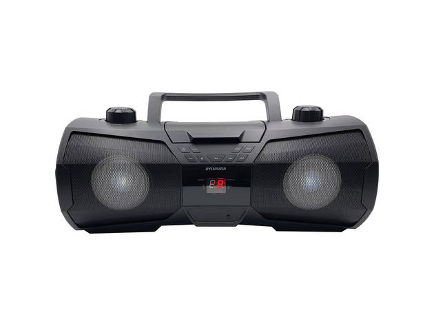 Sylvania SRCD1075BT Bluetooth&#0174; Portable CD Radio Boombox with LED Lighting