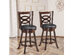 Costway Set of 2 Bar Stools 24'' Height Wooden Swivel Backed Dining Chair Home Kitchen - Brown+ Black