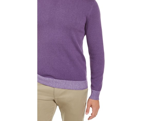 Tasso Elba Men's Crew Neck Sweater Purple Size XXX Large