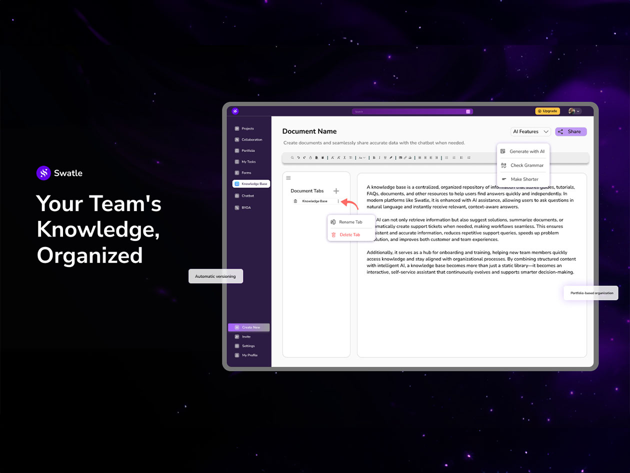 Swatle All-in-One AI Assistant for Projects, Tasks & Teams: Premium Lifetime Subscription