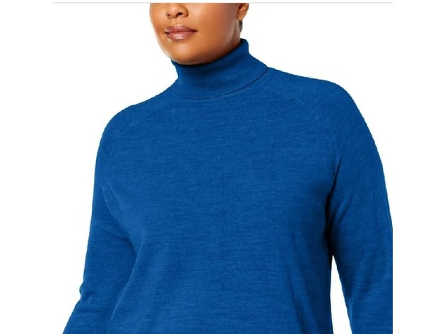 Karen Scott Women's Luxsoft Turtleneck Sweater Deep Pacific Size 2 Extra Large