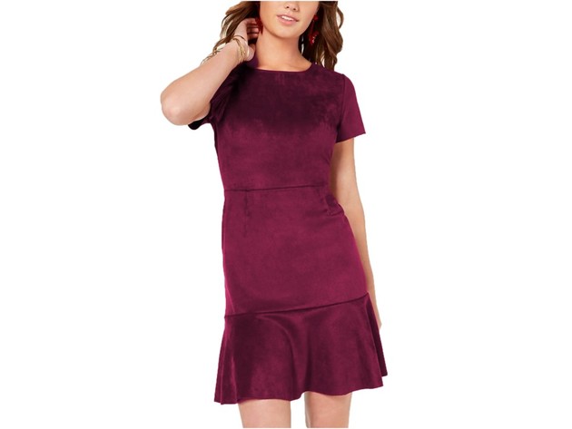 Rosie Harlow Women's Faux Suede Sheath Dress Burgundy Size Large |  StackSocial