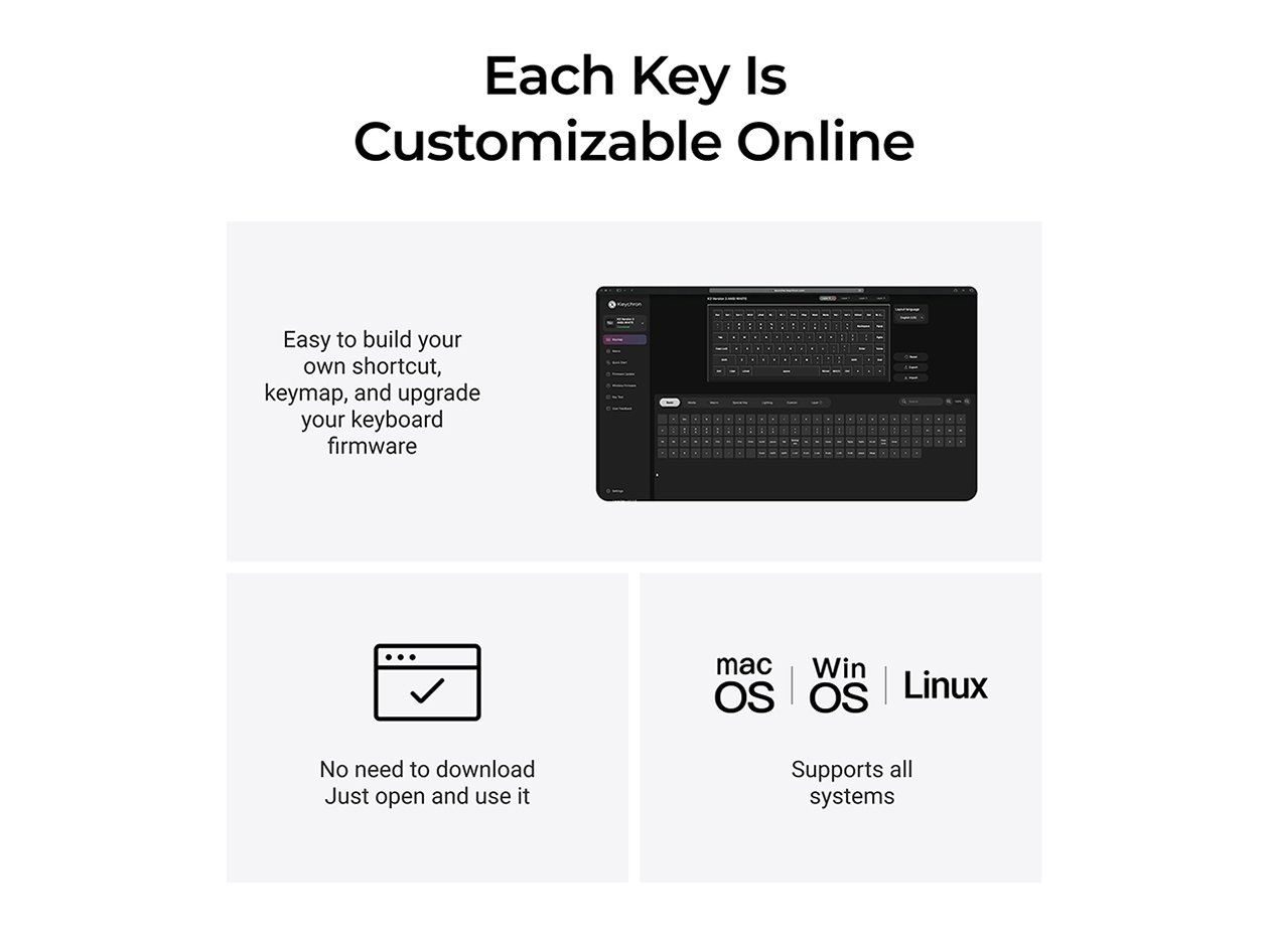 Keychron K3 QMK Wireless Mechanical Keyboard - RGB Backlight (Banana Switch/Hot Swappable)