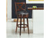 Costway Swivel Stool 29'' Bar Height X-Back Upholstered Dining Chair Kitchen Espresso