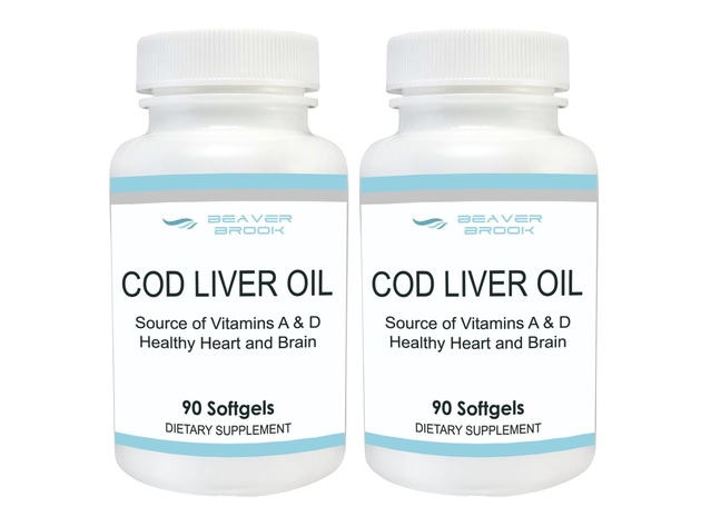 Beaver Brook Cod Liver Oil 1,200mg Dietary Supplement - 180 Softgels
