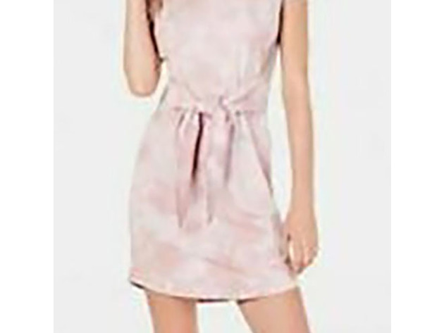 Ideology Women's Printed Tie-Front T-Shirt Dress Pink Size Extra Large