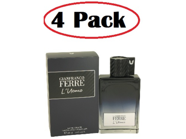 4 Pack of Gianfranco Ferre L'uomo by Gianfranco Ferre Eau De Toilette Spray 3.4 oz