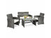 Costway 4 Piece Patio Rattan Furniture Set Conversation Glass Table Top Cushioned Sofa 