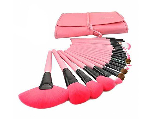 24-Piece High Quality Makeup Brush Set (Pink)