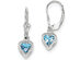Blue Topaz Drop Heart Earrings 2.00 Carat (ctw) in Sterling Silver