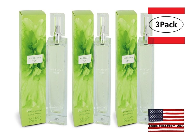 3 Pack Banana Republic Wildbloom Vert by Banana Republic Eau De Parfum Spray 3.4 oz for Women