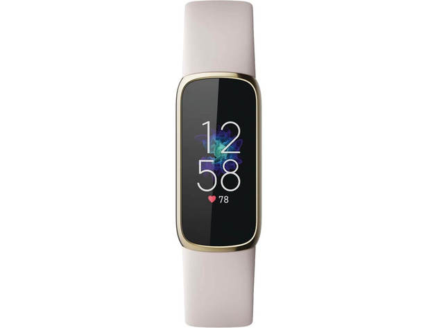 Fitbit FB422GLWT Luxe Fitness & Wellness Tracker - Lunar White/Soft Gold Stainless Steel