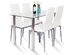 Costway 5 Piece Dining Set Table and 4 Chairs Glass Metal Kitchen Breakfast Furniture