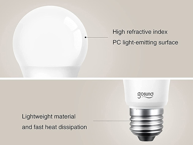 75W LED Smart Dimmable Light Bulb (4-Pack)