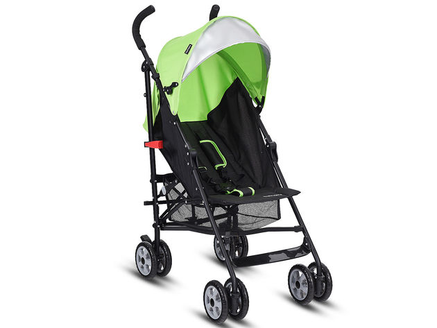 Costway Folding Lightweight Baby Toddler Umbrella Travel Stroller w/ Storage Basket - Green