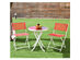 Costway 3 Piece Folding Bistro Table Chairs Set Garden Backyard Patio Furniture Red 