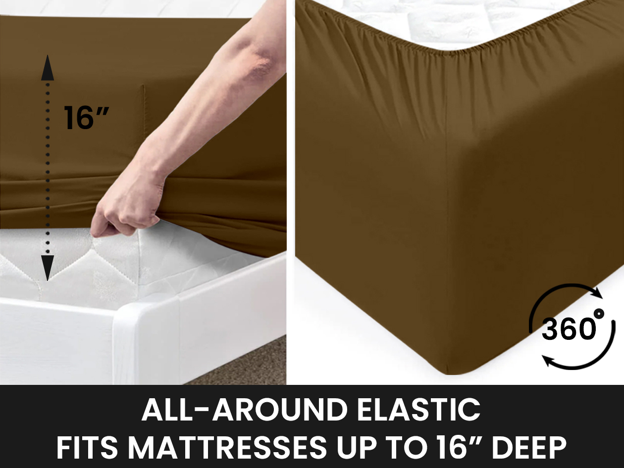 Super-Soft 1800 Series Bamboo Blend 6-Piece Sheet Set (Chocolate/Queen)