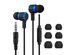 Zone One Blaze Wired Sport Headphones with Mic Bass (Blue/2-Pack)