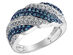 4/5 Carat (ctw) White and Enhanced Blue Diamond Ring in 10K White Gold - 8