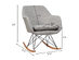 Costway Rocking Chair Fabric Rocker Upholstered Single Sofa Chair Accent Armchair Grey - Gray
