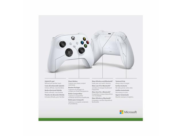 Microsoft QAS-00001 Xbox Wireless Video Game Core Controller - Robot White (Refurbished, No Retail Box)