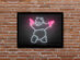 Octavian Mielu Neon Illusion Wall Art (Panda 16x12)