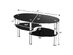 Costway Tempered Glass Oval Side Coffee Table Shelf Chrome Base Living Room - Black