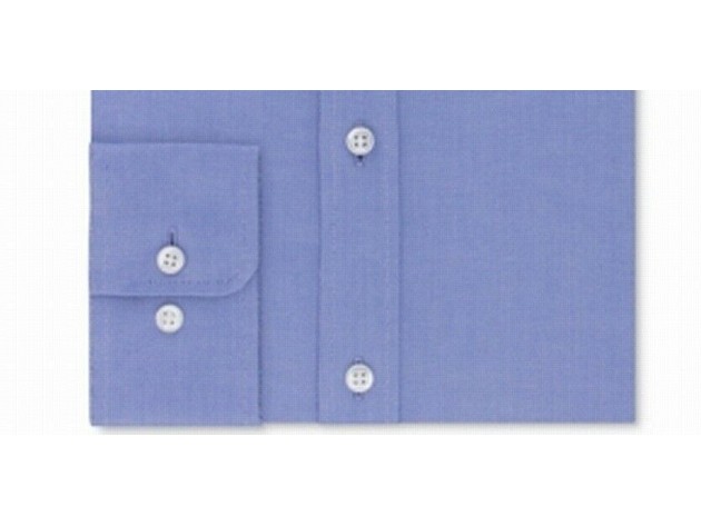 Tommy Hilfiger Men's Athletic Fit Performance Stretch Th Flex Collar Dress Shirt Blue Size 15-32-33