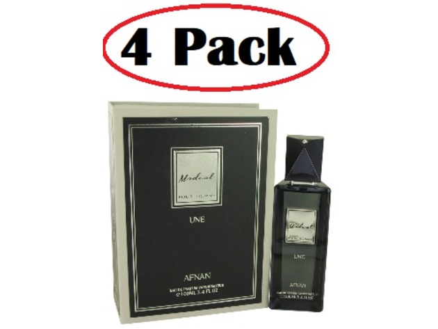 4 Pack of Modest Pour Homme Une by Afnan Eau De Parfum Spray 3.4 oz
