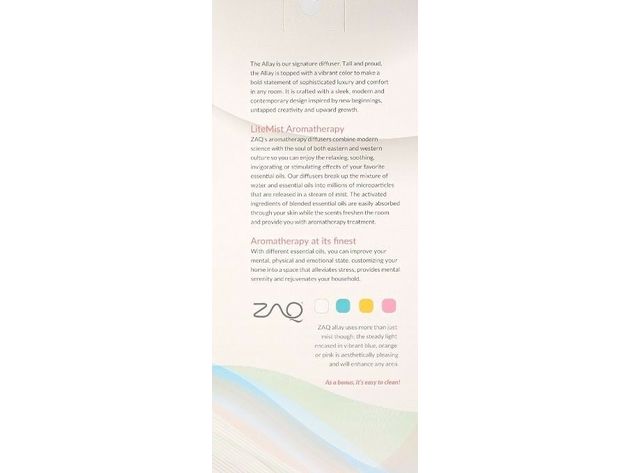 ZAQ Allay White LiteMist Air Aromatherapy Essential Oil Diffuser - 80ml