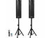 Set of 2 Sonart 2000W Bi-Amplified Speakers PA System - black