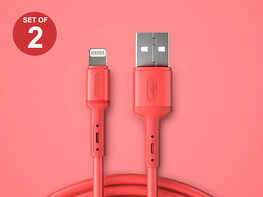 Colorful Lightning Charging Cables (2-Pack/Red)