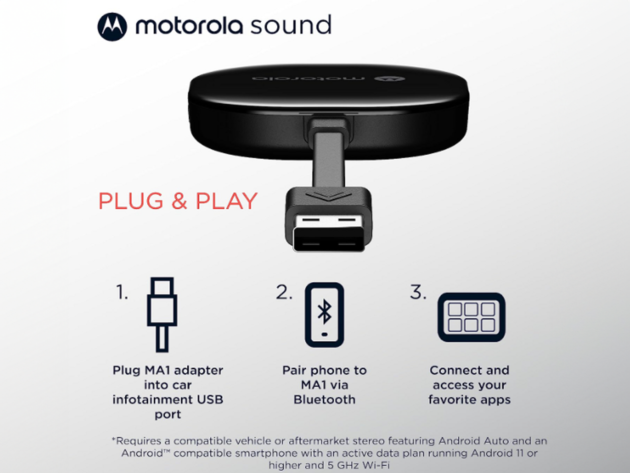Motorola MA1 Google Authorized Wireless Android Auto Adapter (Open Box)