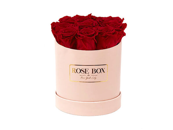 Small Pink Boxes with Red Roses - Product Image