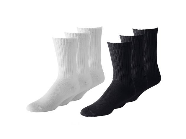 Daily Basic Unisex Classic Crew Athletic Sports Cotton Socks  36 Pack - Black & White